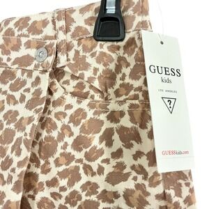 NEW Guess Kids Girls Leopard Print Skort Size 12 Tan Brown Skirt Shorts NWT